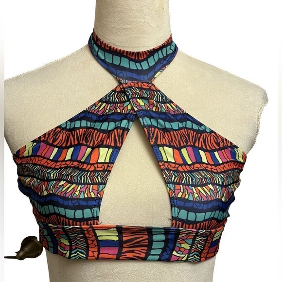 Fusipu Colorful Geometric Designed Bikini w/Cheeky Bottoms (Size: Med) - Picture 6 of 12